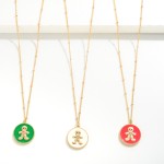 Wholesale chain Link Necklace Enamel Gingerbread Man Pendant L Extender L