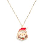 Wholesale kids Dainty Chain Necklace Glitter Santa Pendant L Extender L