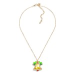 Wholesale kids Dainty Chain Necklace Glitter Christmas Bell Pendant L Extender L