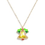 Wholesale kids Dainty Chain Necklace Glitter Christmas Bell Pendant L Extender L