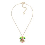 Wholesale kids Dainty Chain Necklace Glitter Christmas Bell Pendant L Extender L