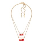 Matching Mama and Mini Chain Link Necklace Set Featuring Enamel "Merry Mama" and "Merry Mini" Pendants.

- Kid's Necklace Approximately 14" Length
- Mother's Necklace Approximately 16" Length
- Both 3" Extenders