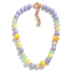Wholesale wood Beaded Necklace Painted Porcelain Beads L