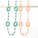 Wholesale long Acetate Bead Chain Link Necklace L Extender L