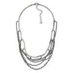 Snake Chain Necklace With Rhinestone Tassel Accents

- Approximately 14" L W/ 3" Extender 