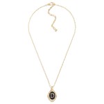 Dainty Chain Link Necklace Featuring Enamel Initial Pendant 

- Approximately 16" L W/ 3" Extender 
- Pendent 1.25" L