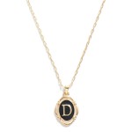 Wholesale dainty Chain Link Necklace Enamel Initial Pendant L W Extender Pendent