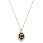 Wholesale dainty Chain Link Necklace Enamel Initial Pendant L W Extender Pendent