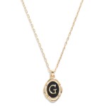 Wholesale dainty Chain Link Necklace Enamel Initial Pendant L W Extender Pendent