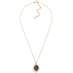 Dainty Chain Link Necklace Featuring Enamel Initial Pendant 

- Approximately 16" L W/ 3" Extender 
- Pendent 1.25" L