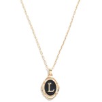 Wholesale dainty Chain Link Necklace Enamel Initial Pendant L W Extender Pendent