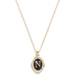 Wholesale dainty Chain Link Necklace Enamel Initial Pendant L W Extender Pendent