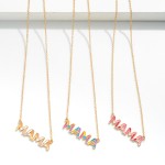 Wholesale multi Enamel Mama Chain Link Necklace L W Extender