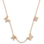 Wholesale multitone Enamel Spaced MAMA Letter Chain Link Necklace L Extender