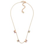 Wholesale multitone Enamel Spaced MAMA Letter Chain Link Necklace L Extender