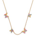 Wholesale multitone Enamel Spaced MAMA Letter Chain Link Necklace L Extender
