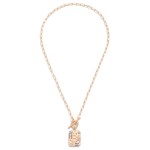 Wholesale gold T Bar Initial Pendant Necklace Rhinestone Accents L