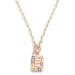 Wholesale gold T Bar Initial Pendant Necklace Rhinestone Accents L