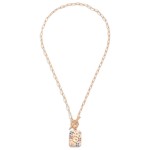 Wholesale gold T Bar Initial Pendant Necklace Rhinestone Accents L