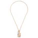Wholesale gold T Bar Initial Pendant Necklace Rhinestone Accents L