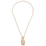 Wholesale gold T Bar Initial Pendant Necklace Rhinestone Accents L