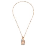 Wholesale gold T Bar Initial Pendant Necklace Rhinestone Accents L