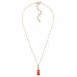 Chain Link Necklace Featuring Heart Champagne Bottle Pendant

- Approximately 16" L
- Extender 3" L