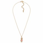 Chain Link Necklace Featuring Rhinestone, Pearl, and Enamel Champagne Glass Pendant

- Approximately 16" L
- Extender 3" L