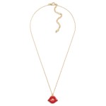 Wholesale chain Link Pendant Necklace Glitter Lips L W Extender Pendant L