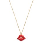 Wholesale chain Link Pendant Necklace Glitter Lips L W Extender Pendant L