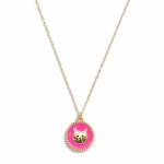 Wholesale chain Link Necklace Enamel Cat Pendant L Extender L