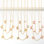 Wholesale matching Mama Mini Chain Link Necklace Set Color Block Mama Mini Lette