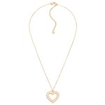 Wholesale chain Link Necklace Studded Glitter Heart Pendant L Extender L