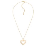 Wholesale chain Link Necklace Studded Glitter Heart Pendant L Extender L