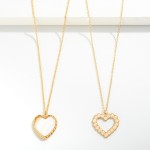 Chain Link Necklace Featuring Studded Glitter Heart Pendant

- Approximately 16" L
- Extender 3" L