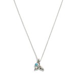 Wholesale chain Link Necklace Whale Tail Pendant Rhinestone Detail L Extender L