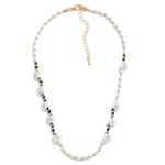 Wholesale pearl Beaded Necklace Flower Beaded Accents L Extender L