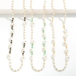 Wholesale pearl Beaded Necklace Flower Beaded Accents L Extender L