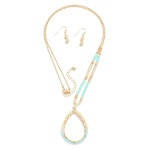 Wholesale necklace Earring Set Small Gold Beaded Necklace Faceted Cut Beaded Pe