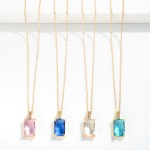Wholesale dainty Chain Link Necklace Rhinestone Pendant Pave Detail L Extender L