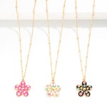 Wholesale enamel Flower Pendant Necklace L Extender L Pendant L