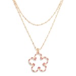 Wholesale layered Chain Link Necklace Flower Pendant L Extender L