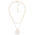 Wholesale layered Chain Link Necklace Flower Pendant L Extender L