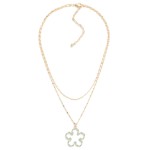 Wholesale layered Chain Link Necklace Flower Pendant L Extender L