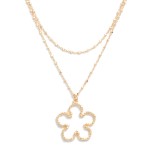 Wholesale layered Chain Link Necklace Flower Pendant L Extender L