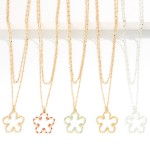 Wholesale layered Chain Link Necklace Flower Pendant L Extender L