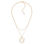 Wholesale layered Chain Link Necklace Flower Pendant L Extender L