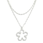 Wholesale layered Chain Link Necklace Flower Pendant L Extender L