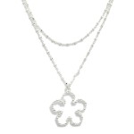 Layered Chain Link Necklace Featuring Flower Pendant

- Approximately 14-16" L
- Extender 3" L 