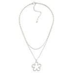 Wholesale layered Chain Link Necklace Flower Pendant L Extender L